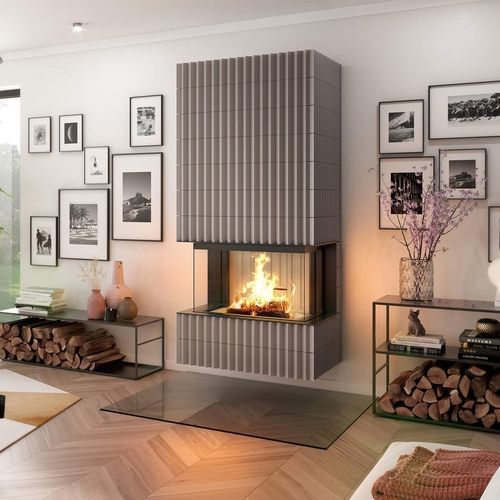 Geschlossene Feuerstelle / Holz - Premium A-3RL-80h - Spartherm - The Fire Company - mit 3 Sichtseiten / Metall