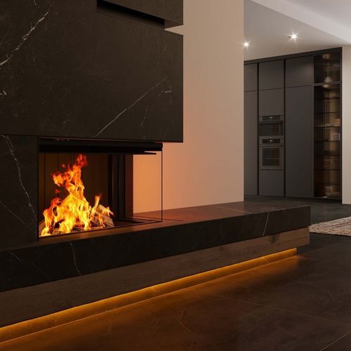 Geschlossene Feuerstelle / Holz - Premium V-2R-80h - Spartherm - The Fire Company - Ecken / Metall