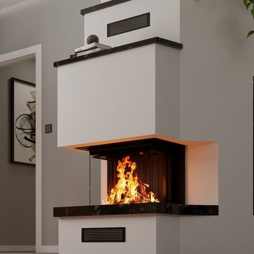 Geschlossene Feuerstelle / Holz - Premium A-3RL-60h - Spartherm - The Fire Company - mit 3 Sichtseiten / Metall / Einbau