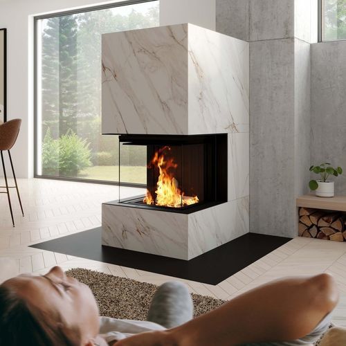 Geschlossene Feuerstelle / Holz - Premium A-U-50h - Spartherm - The Fire Company - mit 3 Sichtseiten / Metall / Einbau