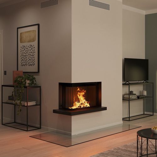 Eckkamineinsatz - LEAN 2L-70H - Spartherm - The Fire Company - Holz / Metall / mit natürlicher Konvektion