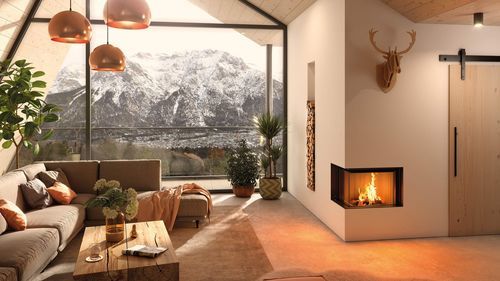 Eckkamineinsatz - Premium V-2L-68h - Spartherm - The Fire Company - Holz / mit Fernbedienung / Klasse A+
