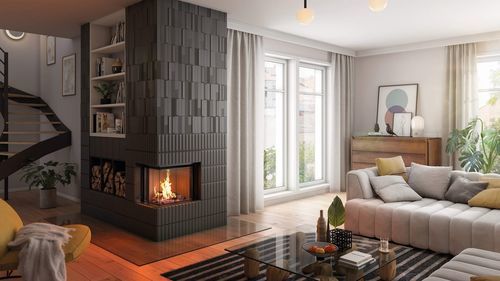 Eckkamineinsatz - Premium V-2L-55h - Spartherm - The Fire Company - Holz / mit Fernbedienung / Klasse A+