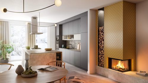 Zweiseitiger Kamineinsatz - Varia 2R-62h - Spartherm - The Fire Company - Holz / kanalisierbare Zwangskonvektion / modern