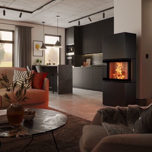 Holz-Kaminofen - Largo S steel - Spartherm - The Fire Company - 5 kW...10 kW / 10 kW...20 kW / bodenstehend