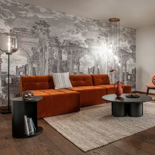 Modulsofa - BRESCIA L - EUROFASHION HOMETEXTILES & CONCEPTS - modern / Stoff / kupferfarben