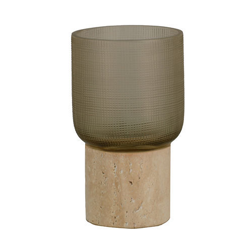 Marmor-Kerzenhalter - FUJI S - EUROFASHION HOMETEXTILES & CONCEPTS - Travertin