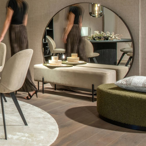 Moderne Polsterbank - EZRA - EUROFASHION HOMETEXTILES & CONCEPTS - Stoff / Gestell aus Stahl / Stahl