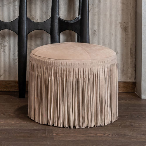 Modernes Sitzkissen - FELIX S - EUROFASHION HOMETEXTILES & CONCEPTS - Leder / rund / weiß