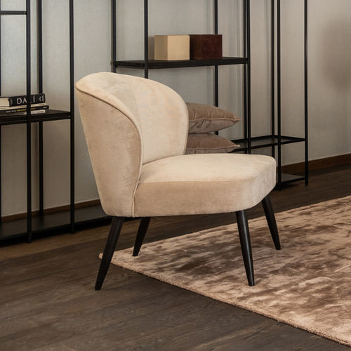 Moderner Kaminsessel - ARLO - EUROFASHION HOMETEXTILES & CONCEPTS - Stoff / Eiche / braun