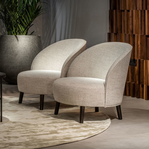 Moderner Sessel - BAYRON - EUROFASHION HOMETEXTILES & CONCEPTS - Stoff / Buche / Hochlehner