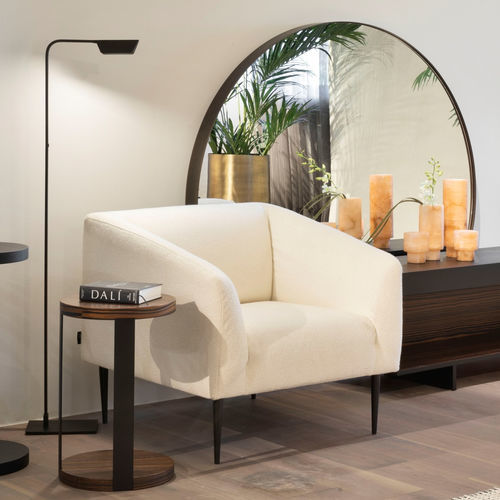 Moderner Sessel - JAXON - EUROFASHION HOMETEXTILES & CONCEPTS - Stoff / Metall / weiß