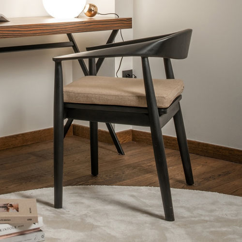 Moderner Stuhl - MONO - EUROFASHION HOMETEXTILES & CONCEPTS - für den Innenraum / Stoff / Gestell aus Teakholz