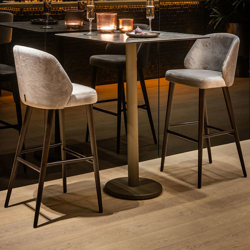Moderner Barstuhl - VERGE - EUROFASHION HOMETEXTILES & CONCEPTS - für den Innenraum / Stoff / Gestell aus Buche
