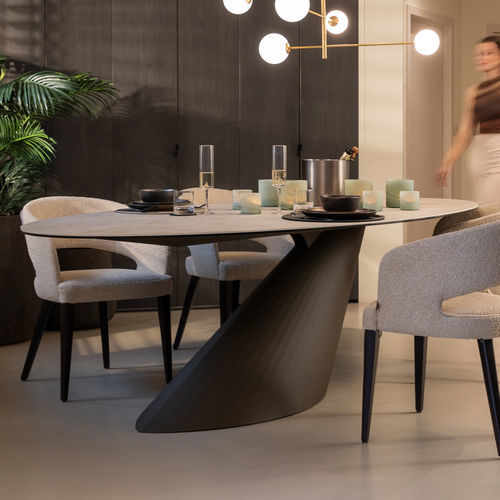 Moderner Esstisch - ARLON - EUROFASHION HOMETEXTILES & CONCEPTS - MDF / Glas / Keramik