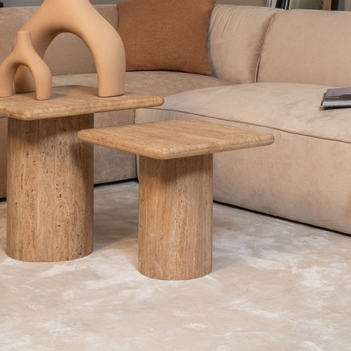 Moderner Beistelltisch - BEGA S - EUROFASHION HOMETEXTILES & CONCEPTS - Marmor / Gestell aus Marmor / quadratisch