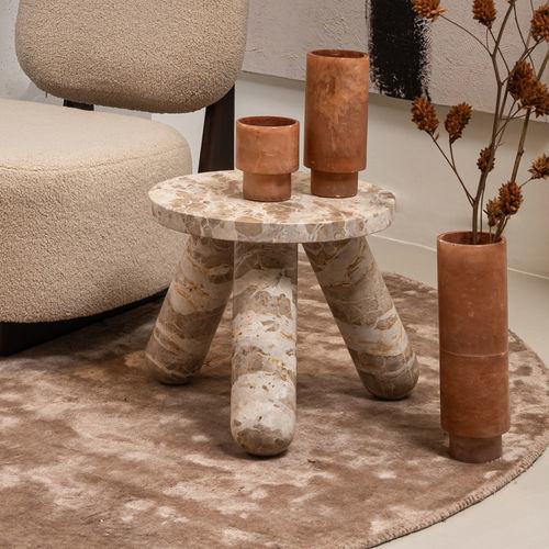 Moderner Beistelltisch - BENTON - EUROFASHION HOMETEXTILES & CONCEPTS - Marmor / Gestell aus Marmor / rund