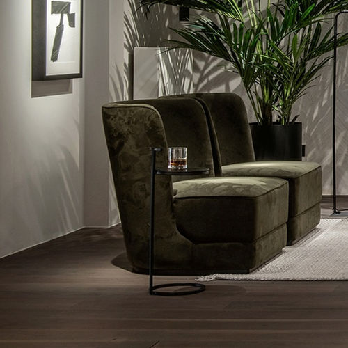 Moderner Beistelltisch - BERLIN - EUROFASHION HOMETEXTILES & CONCEPTS - Eisen / Gestell aus Aluminium / rund