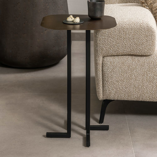 Moderner Beistelltisch - FALUN - EUROFASHION HOMETEXTILES & CONCEPTS - Eisen / Gestell aus Eisen / quadratisch
