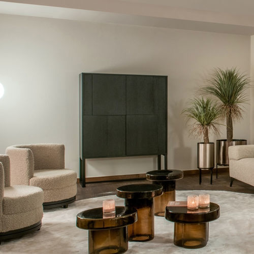 Hohes Sideboard - ARTA - EUROFASHION HOMETEXTILES & CONCEPTS - modern / Eiche / Metall