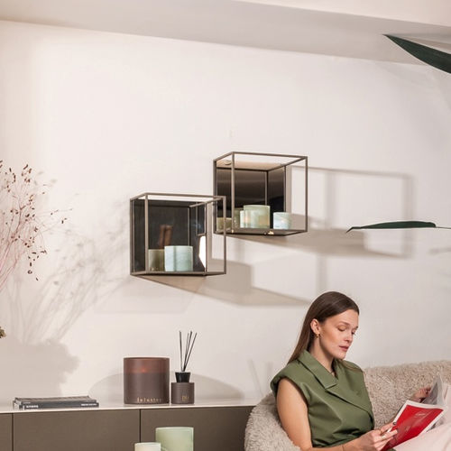 Wandmontiertes Regal - JUNEAU - EUROFASHION HOMETEXTILES & CONCEPTS - modern / Eisen / Glas