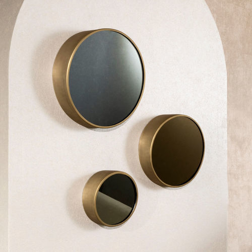 Wandmontierter Spiegel - ITZA - EUROFASHION HOMETEXTILES & CONCEPTS - modern / rund / Eisen