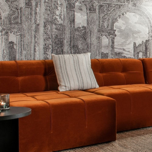 Kissen für Sofas - IRIS - EUROFASHION HOMETEXTILES & CONCEPTS - quadratisch / Streifenmuster / für Privatgebrauch