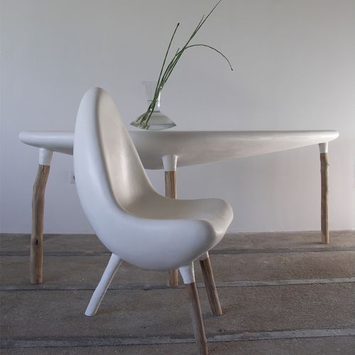 Konsolentisch / organisches Design - TRIPODE - binome - Holz / Harz / für Privatgebrauch