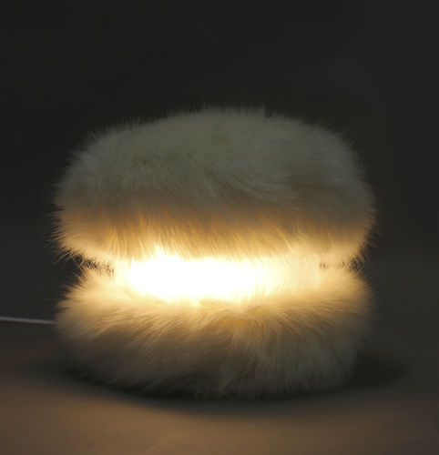 Tischlampe - POLUX - binome - Kunstfell / originelles Design / mit Kabel