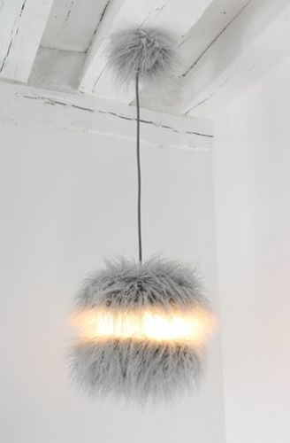 Hängelampe - POLUX - binome - Kunstfell / originelles Design / mit Kabel
