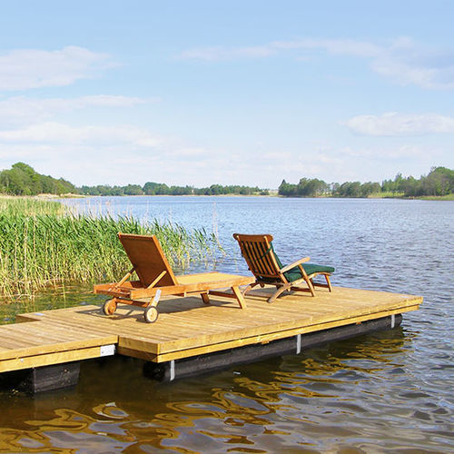 Holz-Landungssteg - SYSTEM - Marinetek - aus Beton / Kunststoff / schwimmend