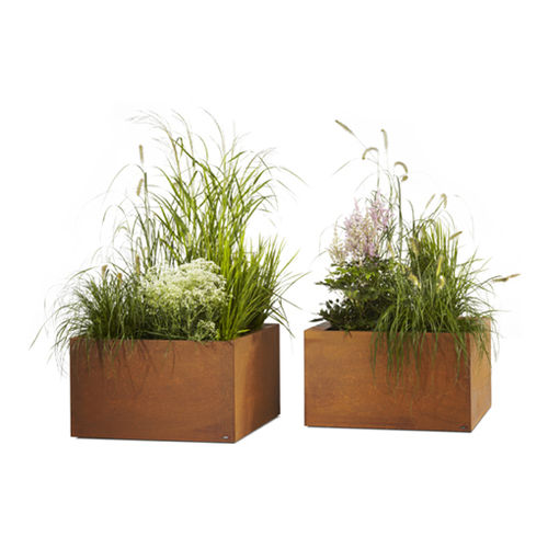 Stahl-Pflanzkübel - THALLO - FLORA - rechteckig / modern / für Außenbereich