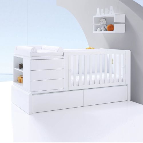 Erweiterbares Babybett - Premium Kurve - ALONDRA - Einpersonen / modern / mit Schublade