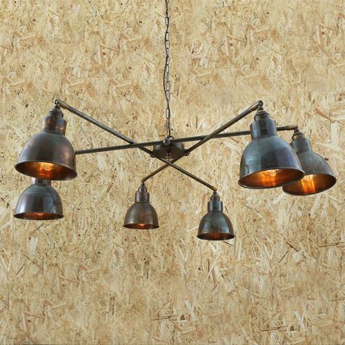 Industriestil-Kronleuchter - BRIDGETOWN  - Mullan Lighting - Messing / 6 Glühbirnen / für Gewerbegebrauch