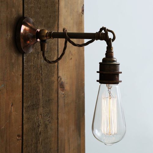 Industriestil-Wandleuchte - REHAU  - Mullan Lighting - für den Innenraum / Messing / mit starrem Arm