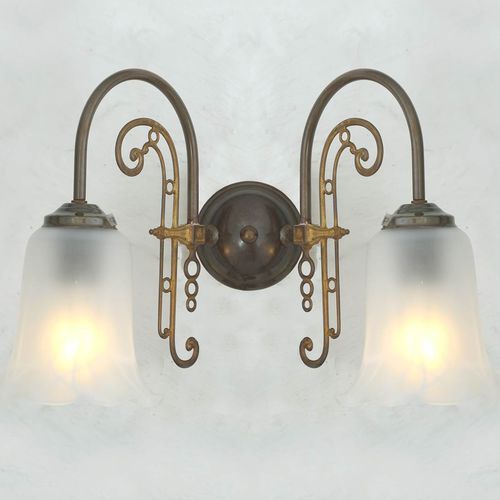 Klassische Wandleuchte - MEDAN - Mullan Lighting - für den Innenraum / Messing / Glas