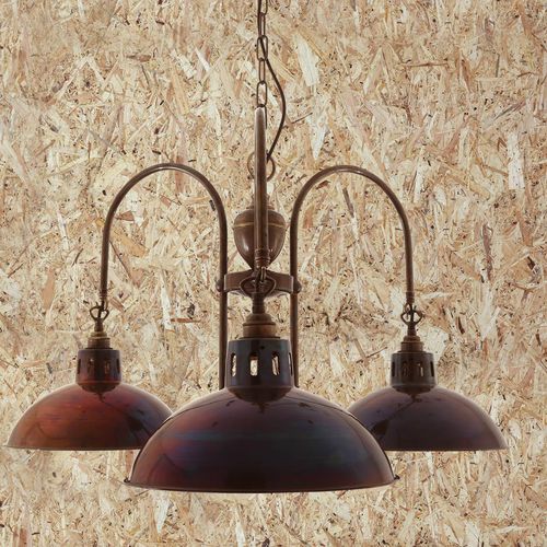 Industriestil-Kronleuchter - GOIANIA - Mullan Lighting - Messing / 3 Glühbirnen / für Gewerbegebrauch