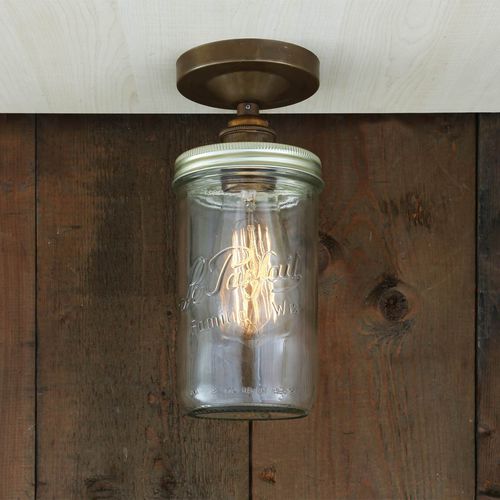 Klassische Deckenleuchte - JAM JAR  - Mullan Lighting - kreisförmig / Glas / Messing