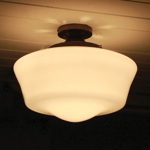 Klassische Deckenleuchte - SCHOOLHOUSE  - Mullan Lighting - rund / Glas / Messing