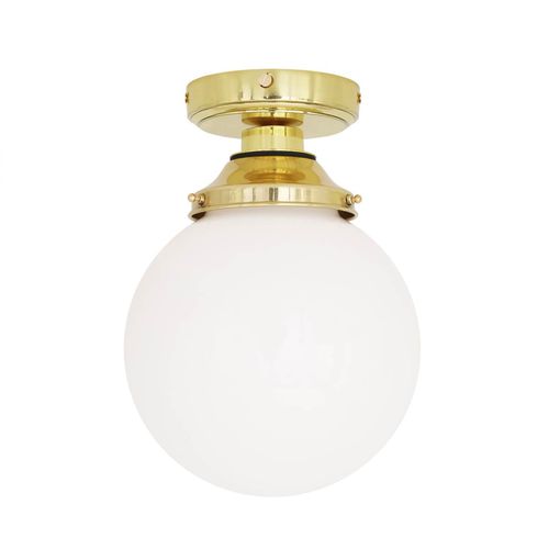 Klassische Deckenleuchte - DENIZ  - Mullan Lighting - rund / Opalglas / poliertes Messing