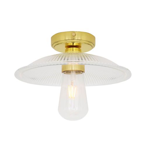 Klassische Deckenleuchte - GAL  - Mullan Lighting - Glas / poliertes Messing / LED