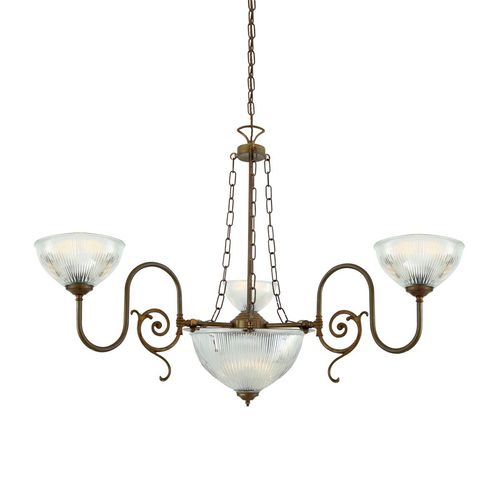 Klassischer Kronleuchter - PADANG  - Mullan Lighting - Glas / poliertes Messing / 5 Glühbirnen