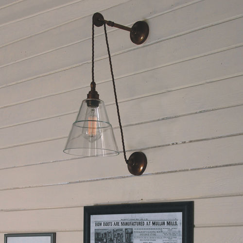 Industriestil-Wandleuchte - RIGALE COOLIE  - Mullan Lighting - für den Innenraum / Messing / Glas