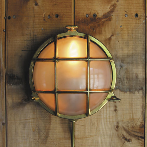 Industriestil-Wandleuchte - ADOO MARINE  - Mullan Lighting - für Außenbereich / Messing / Glas