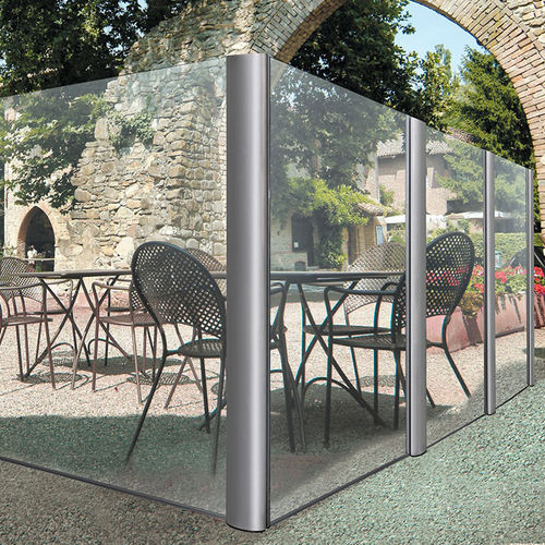 Glas-Windschutzwand - OASIDEHOR® COLUMN - STAR PROGETTI - Aluminium / für Gewerbegebrauch