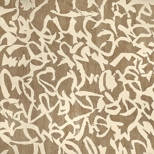 Moderner Teppich - BRUSH - Warli - Motiv / Wolle / Neuseelandwolle