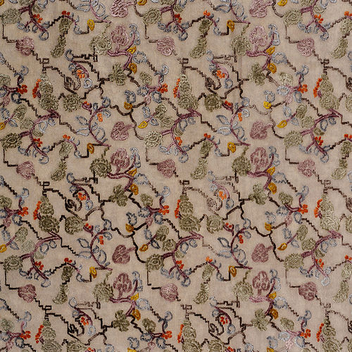 Moderner Teppich - KASHMIR - Warli - Motiv / Neuseelandwolle / Viskose