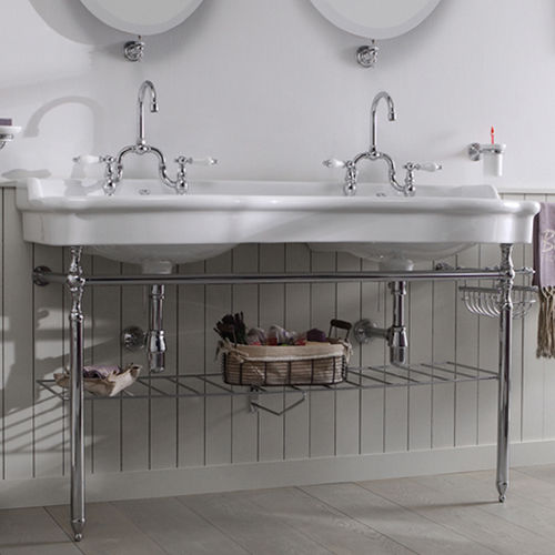 Wand-Waschbecken - BP8140 - BLEU PROVENCE - Keramik / Metall / doppelt