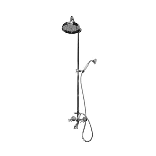 Wandmontiertes Duschsystem - RV113 - BLEU PROVENCE - klassisch / mit festem Brausekopf / mit Handbrause