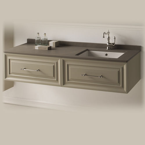 Wandhängender Waschtisch-Unterschrank - CHARME4 - BLEU PROVENCE - MDF / Keramik / modern